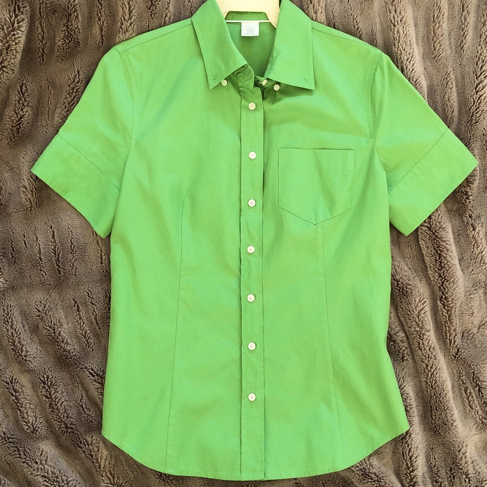 J. Crew Lime green button down, Sz 6